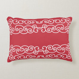 Almofada Decorativa Brick vermelho com rolhas brancas