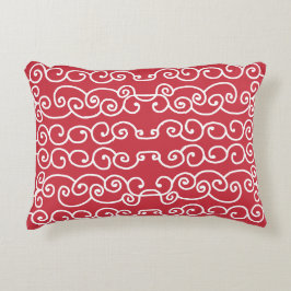 Almofada Decorativa Brick vermelho com rolhas brancas