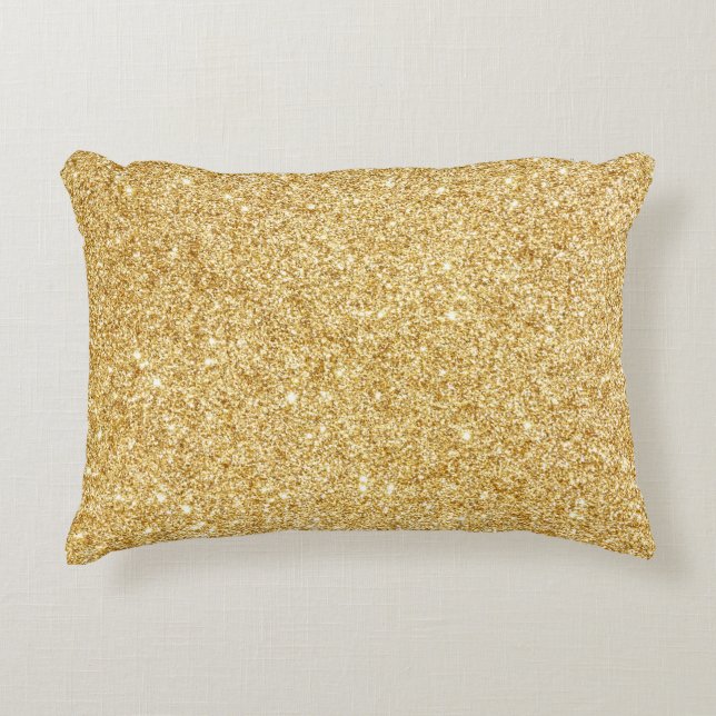 Almofada Decorativa Brilho Dourado do falso elegante (Frente)