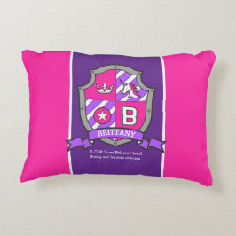 Almofada Decorativa Brittany significa letra B, crista rosa unicórnio