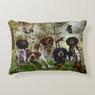 Almofada Decorativa Brittany Spaniels, Caça de Pássaros