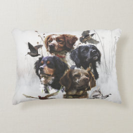 Almofada Decorativa Brittany Spaniels , Estação de Caça de Pássaros