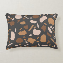 Almofada Decorativa Brown, Beige, Tan e Cinza Terrazzo Marble