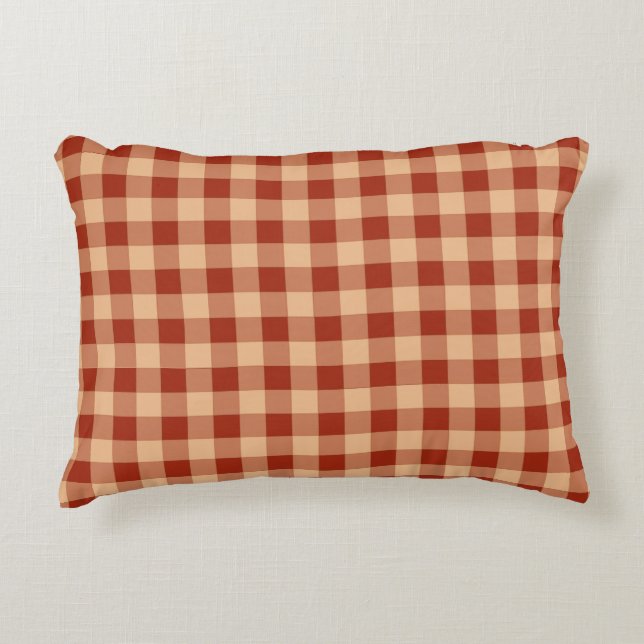Almofada Decorativa Brown Checkered Gingham Pattern (Frente)