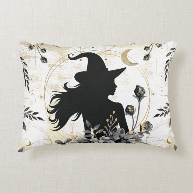 Almofada Decorativa bruxa moderna contemporânea do Halloween 3 (Frente)