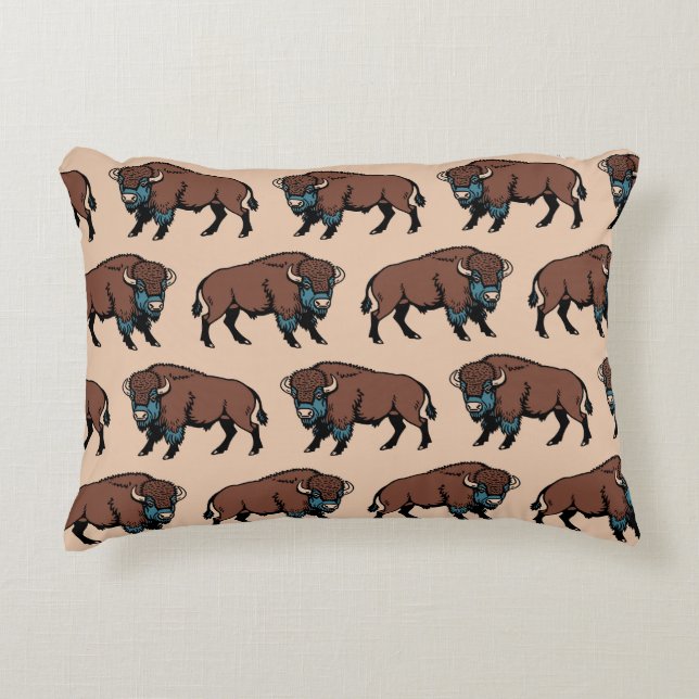 Almofada Decorativa Buffalo Bison Pattern (Frente)