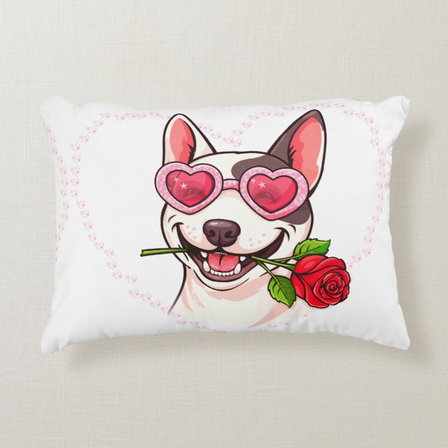 Almofada Decorativa Bull terrier feliz (Frente)