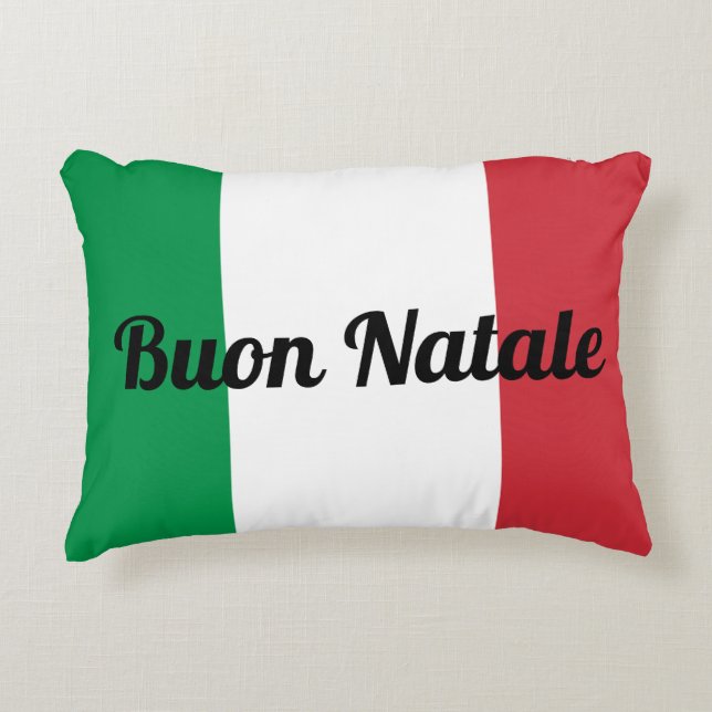 Almofada Decorativa Buon Natale ou seu texto (Frente)