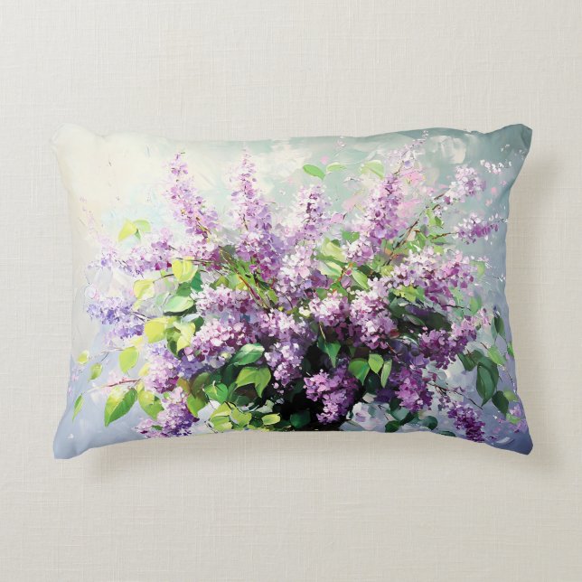 Almofada Decorativa Buquê de Lilás em Flor de Lavanda (Frente)