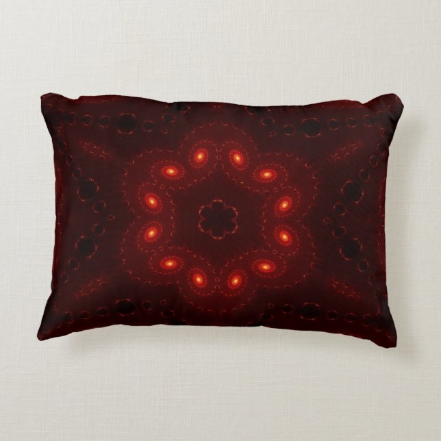 Almofada Decorativa Burgandy Gothic Lace Snowflake, vermelho escuro (Verso)
