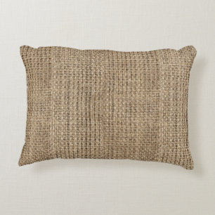 Almofada Decorativa Burlap Com Dificuldade Rústica