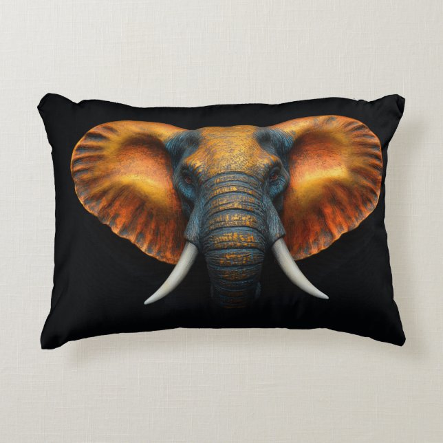 Almofada Decorativa Cabeça de elefante africano (Frente)