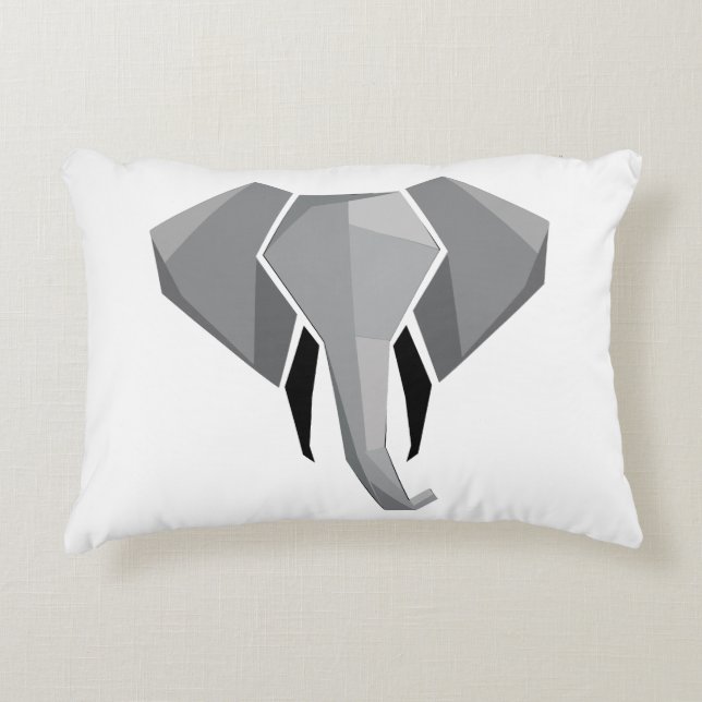 Almofada Decorativa Cabeça de Elefante Geométrica (Frente)
