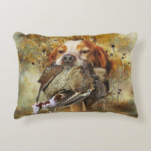 Almofada Decorativa Caça de pau com Brittany Spaniel