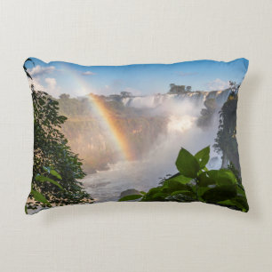 Almofada Decorativa Cachoeiras de Iguazú com arco-íris, Argentina
