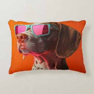 Almofada Decorativa Cachorro bracco italiano legal com óculos de sol