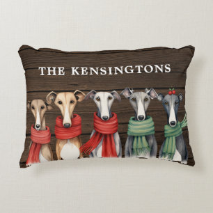 Almofada Decorativa Cachorros de Greyhound Fofos Vestindo Escarpões de