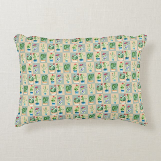 Almofada Decorativa cactus love - aquarela (Frente)