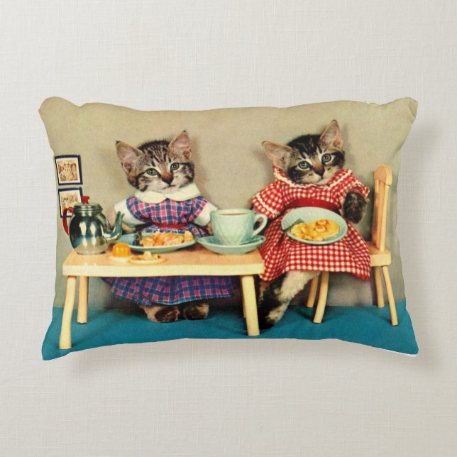 Almofada Decorativa café da manhã com gatinhos (Frente)