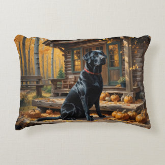 Almofada Decorativa Café preto Labrador Retriever Log Cabine
