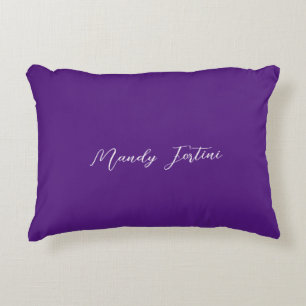 Almofada Decorativa Caligrafia Minimalista Real Púrpura Elegante