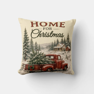 Almofada Decorativa Caminhão Vermelho Natal em Cas