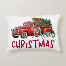 Almofada Decorativa Caminhão Vintage com árvore de Natal