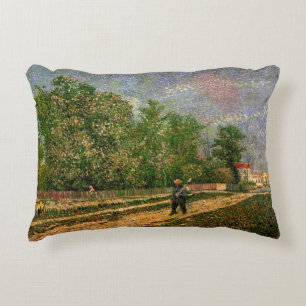 Almofada Decorativa Caminho de Paris com Camponês por Vincent van Gogh