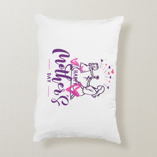 Almofada Decorativa Camiseta Feliz Dia das Mães Presente (Verso(Vertical))