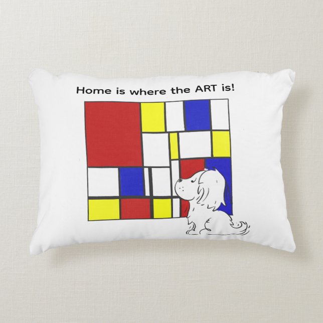 Almofada Decorativa Camomila Inspirada em Mondrian (Frente)