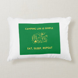 Almofada Decorativa Camping Life é Simples, Coma, Dorme, Repita