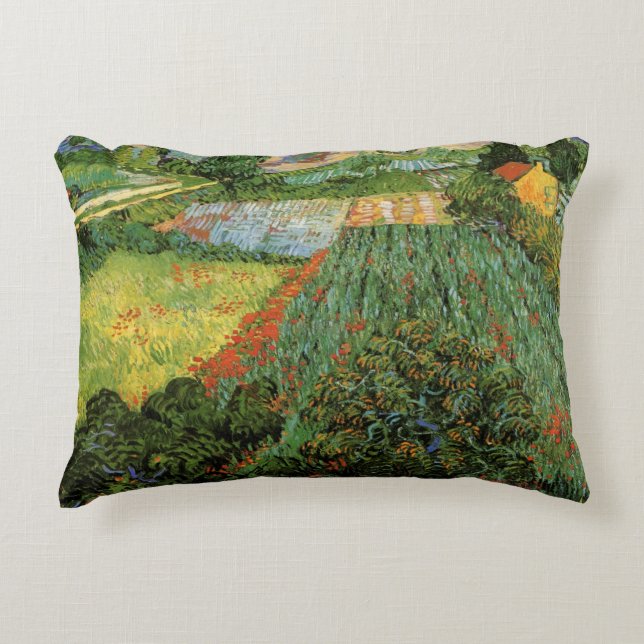 Almofada Decorativa Campo com Papoulas por Vincent van Gogh (Frente)