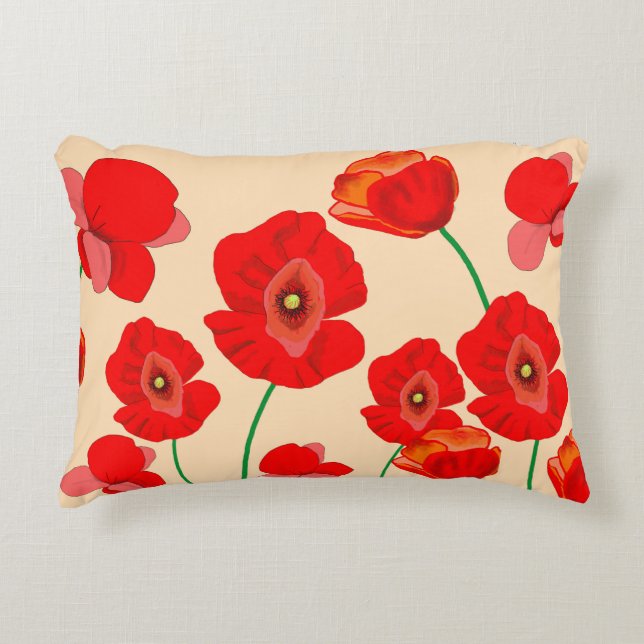 Almofada Decorativa Campo de Papila Vermelha (Frente)