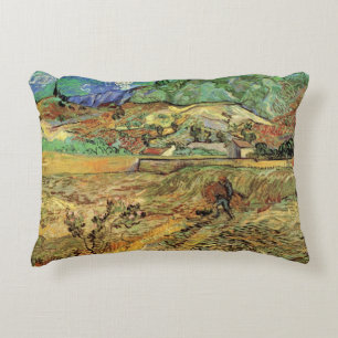 Almofada Decorativa Campo de Trigo Fechado com Camponês por Vincent va