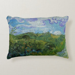 Almofada Decorativa Campos de Trigo Verde por Vincent van Gogh