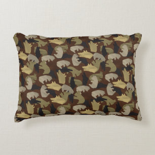 Almofada Decorativa Camuflagem de Animal Silhueta Marrom
