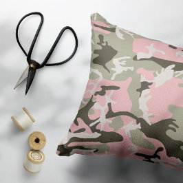 Almofada Decorativa Camuflagem rosa e verde, Militares, Exército