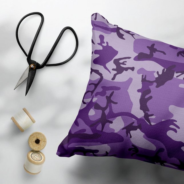 Almofada Decorativa Camuflagem Roxa, Militar, Exército (Criador carregado)