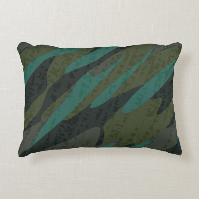 Almofada Decorativa Camuflagem Verde Abstrato (Frente)