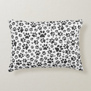 Almofada Decorativa Canais de Cachorro Bolinhas Preta e Branca