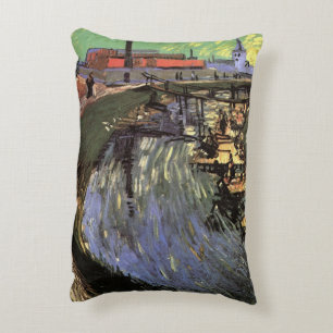 Almofada Decorativa Canal com Mulheres Lavando por Vincent van Gogh