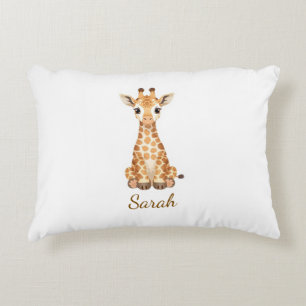 Almofada Decorativa Caneca Personalizada de Aquarela de Girafa Bebê co