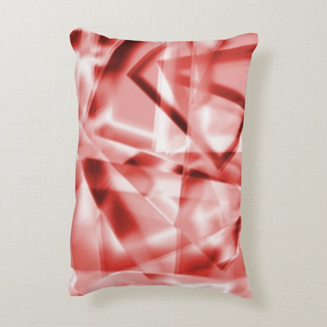 Almofada Decorativa Canto de pedaços quadrados de acrílico, vermelho p (Verso(Vertical))