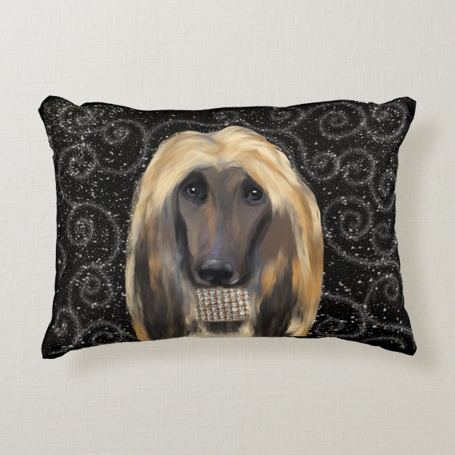 ALMOFADA DECORATIVA CÃO AFEGÃO   (Frente)