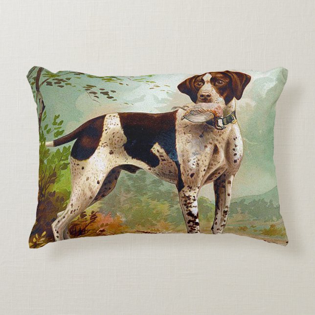 Almofada Decorativa Cão caçador com pássaro na boca (Frente)