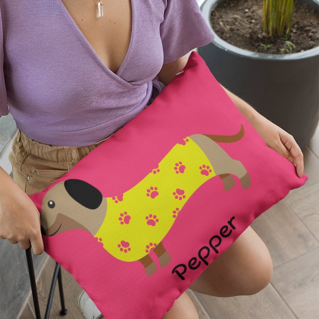 Almofada Decorativa Cão-de-Dachshund Bonito Foto do Lover Engraçado (Criador carregado)