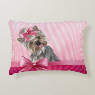 Almofada Decorativa Cão de filhote de cachorro cor-de-rosa da princesa