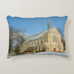 Almofada Decorativa Capela Harbison em inverno na Grove City College