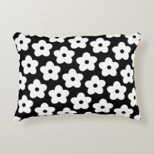 Caprichoso Floral Preto e Branco Retro e Alegre