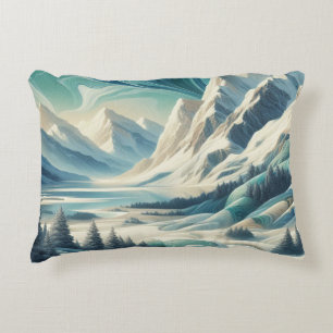 Almofada Decorativa Capturar a cena de inverno da arte e cristais de n